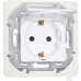 INSPIRIA Розетка 1-местная с заземлением с защитными шторками и крышкой 16А IP44 белый