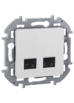 INSPIRIA Розетка компьютерная двойная RJ45 категория 6 UTP белый