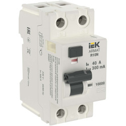 ARMAT Выключатель дифференциального тока R10N 2P 40А 300мА тип AC IEK