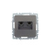 BRITE Розетка компьютерная двойная RJ45 кат.5E РК10-2-БрС сталь IEK