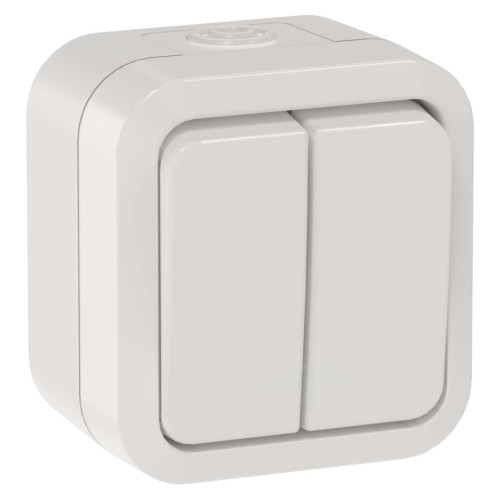 TORS Выключатель двухклавишный проходной 10А IP55 TS325 белый IEK