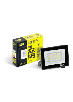 Прожектор СДО 06-20 светодиодный черный IP65 4000 K IEK