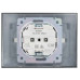 SKANDY Розетка 2-местная и крышкой 16А в сборе IP44 SK-R12N металл никель IEK