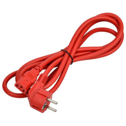 ITK Кабель электропитания PDU 3х1,5 2М с разъёмами C13-DIN49441 (нем. станд.) красный