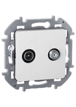 INSPIRIA Розетка двойная TV+SAT тип звезда двухкабельная белый