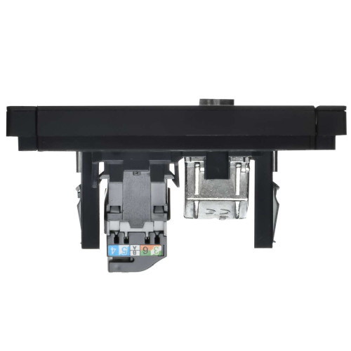 FORTE&PIANO Розетка двойная TV+RJ45 кат.5E FP136M металл черный IEK