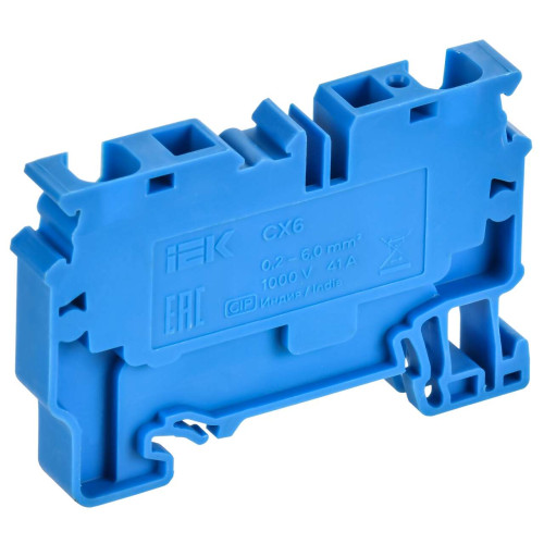 ARMAFIX Клемма пружинная CX6 BU 6мм2 проходная синяя IEK