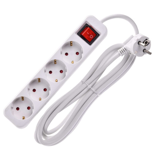 UMA Удлинитель У04К 4 места 2P+PE 3м 3х1,5мм2 16А белый IEK