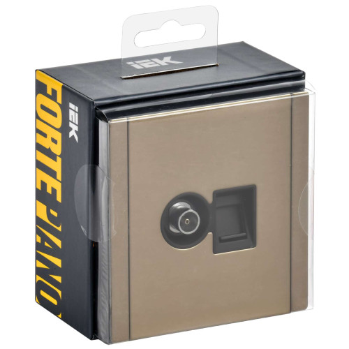 FORTE&PIANO Розетка двойная TV+RJ45 кат.6 FP637M металл шампань IEK FORTE&PIANO Розетка двойная TV+RJ45 кат.6 FP637M металл шампань IEK