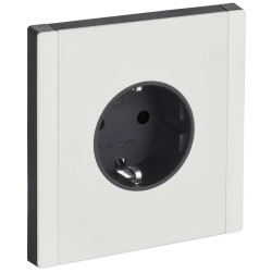 FORTE&PIANO Розетка 1-местная с заземлением без защитных шторок безвинтовое крепление 16А FP214M металл белый IEK