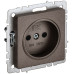 BRITE Розетка 1-местная без заземления с защитными шторками 10А РСш10-2-БрТБ темная бронза IEK