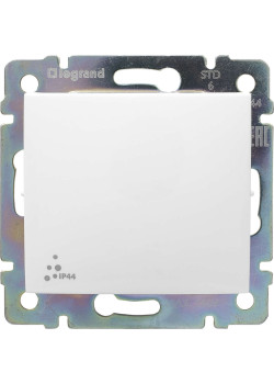 VALENA Выключатель 1-клавишный 10А IP44 безвинтовое крепление белый