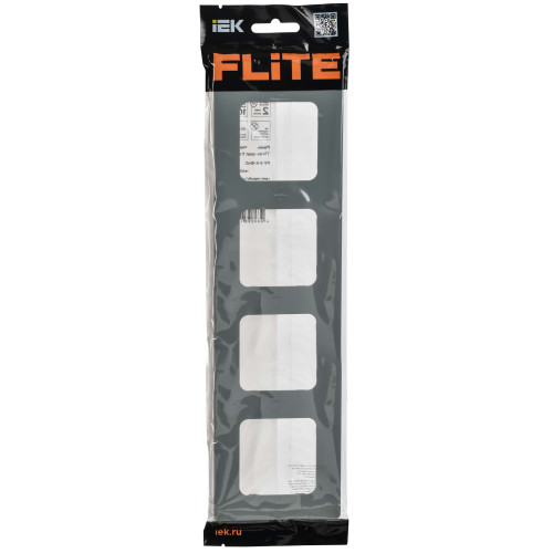 FLITE Рамка 4-местная РУ-4-К-ФлС серый IEK