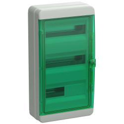TEKFOR Корпус пластиковый КМПн-36 IP65 зеленая прозрачная дверь IEK