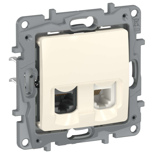 IEKETIKA Розетка двойная RJ11+RJ45 кат.5E UTP 6723521 слоновая кость IEK