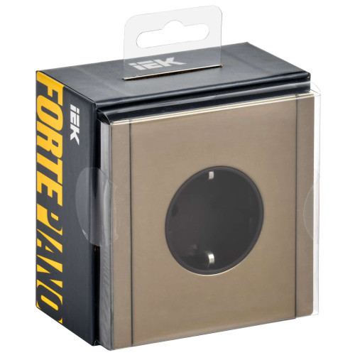 FORTE&PIANO Розетка 1-местная с заземлением с защитными шторками винтовое крепление 16А FP615M металл шампань IEK