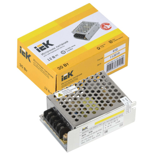 Драйвер LED ИПСН-PRO 30Вт 12В блок-клеммы IP20 IEK