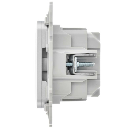 FLITE Розетка с заземлением с защитными шторками безвинтовое крепление 16А РСш11-1-ФлА алюминий IEK