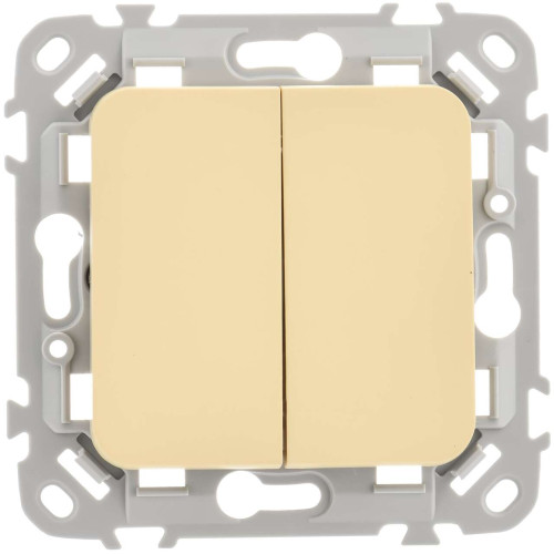 FLITE Выключатель 2-клавишный 10А ВС12-1-0-ФлН навахо IEK