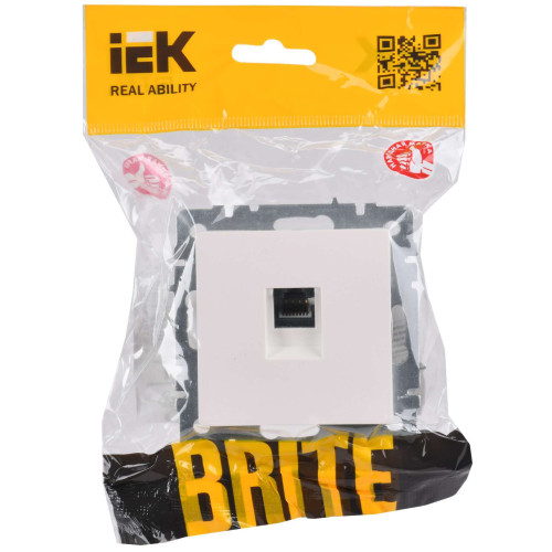 BRITE Розетка компьютерная RJ45 кат.5E РК10-БрЖ жемчуг IEK