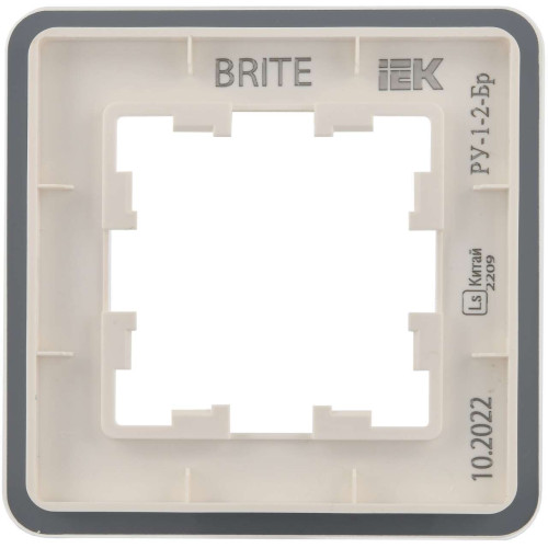 BRITE Рамка 1-местная РУ-1-2-Бр стекло белый RE IEK