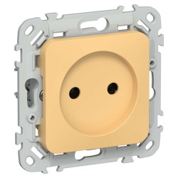 FLITE Розетка без заземления без защитных шторок безвинтовое крепление 10А РС01-1-ФлЗ золотарник IEK