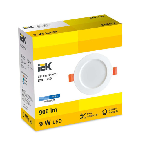 LED DVO 1720 9W 6500K IP20 IEK