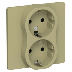 FLITE Розетка 2-местная с заземлением без защитных шторок 16А РС12-0-К-ФлО оливковый IEK
