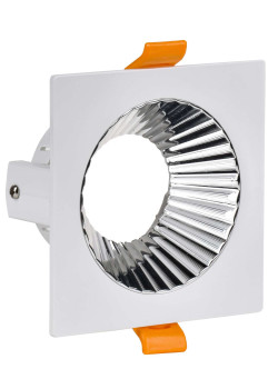 Светильник 4109 встраиваемый поворотный под лампу GU10 белый/хром пластик IEK