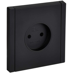 FORTE&PIANO Розетка 1-местная без заземления без защитных шторок винтовое крепление 10А FP118M металл черный IEK