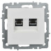 BRITE Розетка двойная RJ11+RJ45 кат.5E РК/Т12-БрБ белый IEK