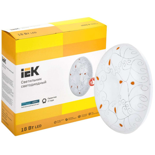 Светильник светодиодный ДПБ 2004 18Вт IP20 4000К круг белый IEK