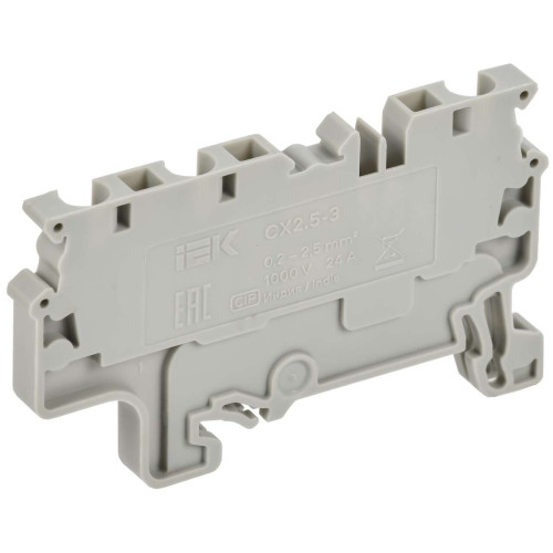 ARMAFIX Клемма пружинная CX2.5-3 2,5мм2 трехконтактная серая IEK ARMAFIX Клемма пружинная CX2.5-3 2,5мм2 трехконтактная серая IEK