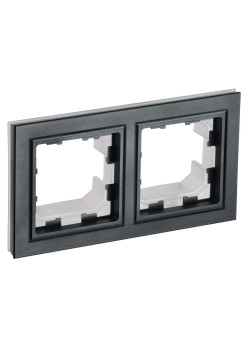 BRITE Рамка 2-местная IP44 РУ-2-БрЧ-44 черный IEK