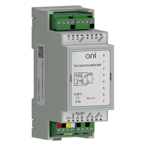 ПЛК W. Расширение входов/выходов по Modbus RTU 8 DI ONI