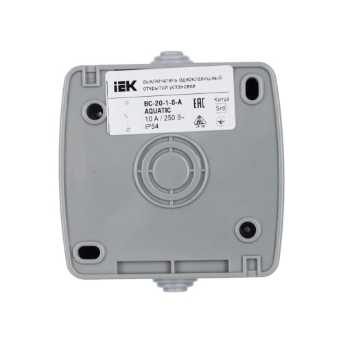 AQUATIC Выключатель 1-клавишный для открытой установки 10А IP54 ВС-20-1-0-А IEK