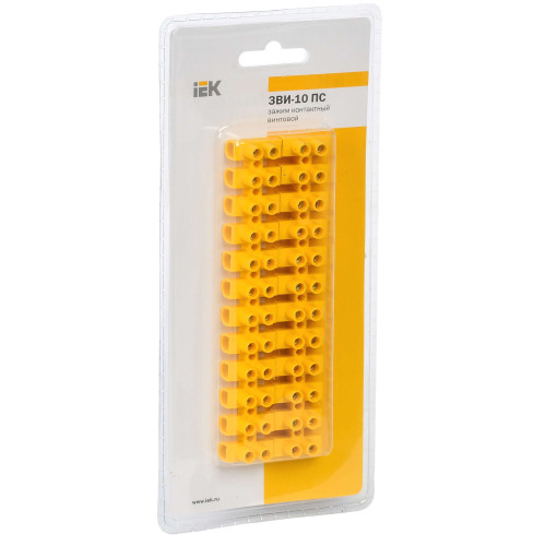 Зажим винтовой ЗВИ-10 н/г 2,5-6мм2 (2шт/блистер) желтые IEK