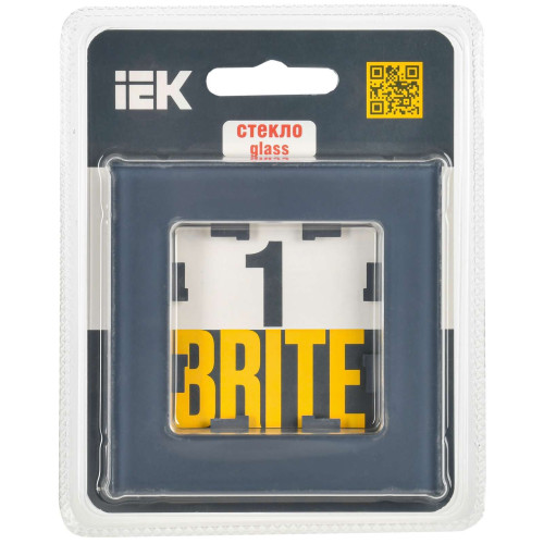 BRITE Рамка 1-местная РУ-1-2-Бр стекло маренго матовый IEK