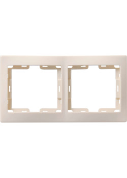 KVARTA Рамка 2-местная вертикальная РВ-2-ККм кремовый IEK
