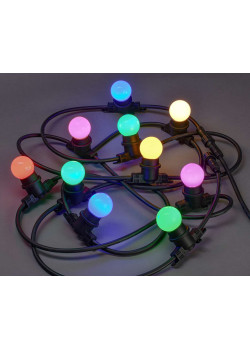 Гирлянда белт-лайт 5м 10 цветных ламп IP65 черный шнур 3м 230В транзит IEK