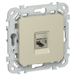 FLITE Розетка компьютерная RJ45 категория 6 STP РК6-1-1-ФлШ шампань IEK
