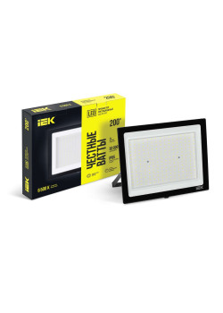Прожектор СДО 06-200 светодиодный черный IP65 6500 K IEK