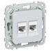 FLITE Розетка 2-местная компьютерная RJ45 категория 5Е UTP РК5е-2-0-ФлЖ жемчуг IEK