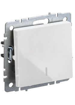 BRITE Выключатель 1-клавишный с индикацией 10А ВС10-1-1-БрБ белый IEK