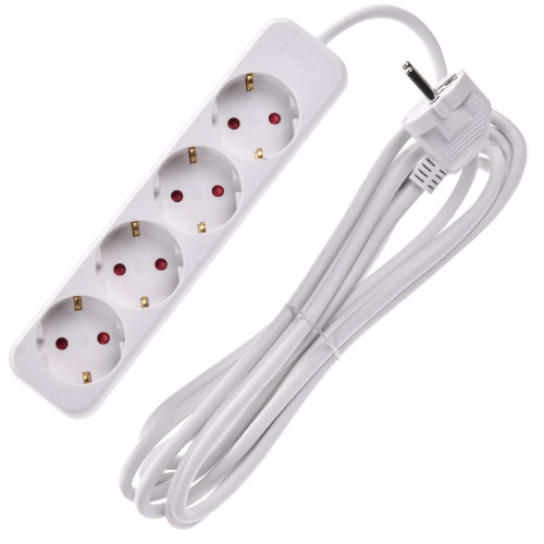 UMA Удлинитель У04 4 места 2P+PE 3м 3х1мм2 10А белый IEK UMA Удлинитель У04 4 места 2P+PE 3м 3х1мм2 10А белый IEK