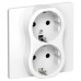 FLITE Розетка 2-местная с заземлением без защитных шторок 16А РС12-0-К-ФлБ белый IEK FLITE Розетка 2-местная с заземлением без защитных шторок 16А РС12-0-К-ФлБ белый IEK