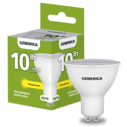 Лампа светодиодная PAR16 софит 10Вт 230В 3000К GU10 GENERICA