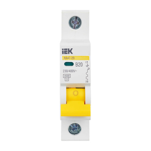 KARAT Автоматический выключатель ВА47-29 1P B 20А 4,5кА IEK