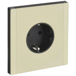 FORTE&PIANO Розетка 1-местная с заземлением с защитными шторками винтовое крепление 16А FP815M металл серый сланец IEK