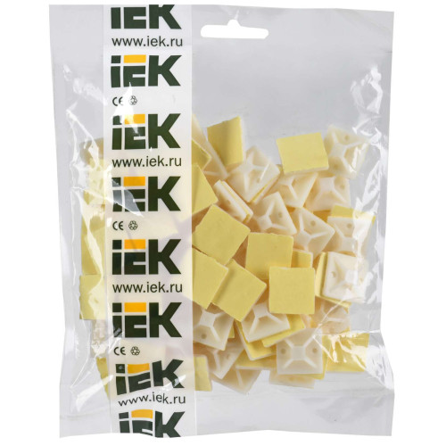 Площадка самоклеящаяся 20х20 белая под хомуты (100шт) IEK